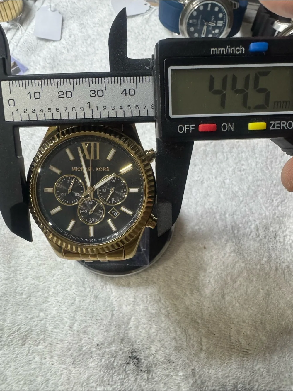 Michael Kors Gold-Tone Case with Black Dial Chronograph Watch